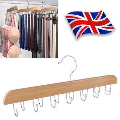 Wooden Belt Rack 14 Hooks Belt Organizer Sturdy Belt Hanger Storage Home Hang