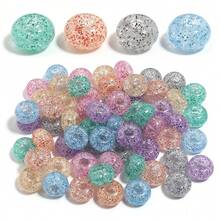 30 hạt/gói hạt acrylic lấp lánh pha lê, lỗ lớn 14mm, hạt rời tuyệt đẹp để làm trang sức, phụ kiện thủ công DIY làm băng đô cài tóc và dây đeo điện thoại, hiệu ứng ánh kim. - hạt - Xem 2