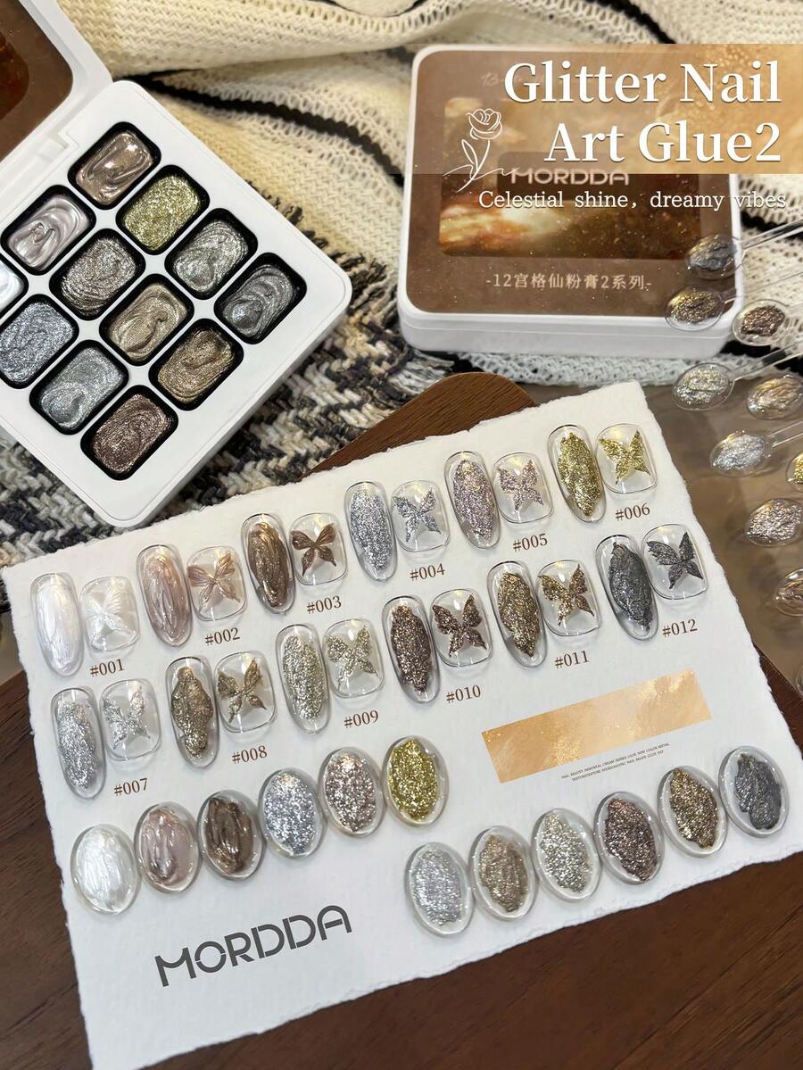 MORDDA 12 Colors Pattern Soak Off UV/LED Gel Nail Polish, High Saturation Trending Semi-Solid Nail Gel, Professional Salon Use - 彩色 - 查看 1