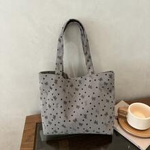 Bolso de lona de gran capacidad con diseño de pequeños patrones de lazo, material versátil y de moda, bolso de hombro ligero y de nicho, para uso en todas las estaciones - Multicolor - Ver 13