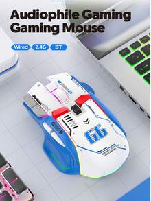 G6 无线 10 键无线 3 模式电竞游戏鼠标，带 13 种 RGB 灯光模式 - 查看 3