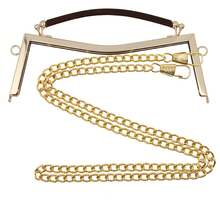 Set Of 2 Metal Frame+Purse Strap, Rectangular Head, Handbag Handle Replacement, Kiss Clasp Lock For DIY Handbag/Purse/Coin Bag, Bag Handles/Buckles/Lock /Clasp Clutch, DIY Women's Purse, Purse Making Accessories,Purse Making Hardware, Purse Handmade Craft Projects Thanksgiving Gifts - Set - View 21