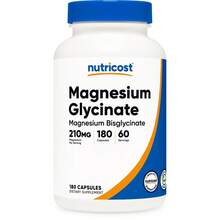 Nutricost Magnesium Glycinate Capsules (180 Capsules, 210 Mg Per Serving) - Magnesium Glycinate Supplement For Gentle Absorption - 180 Count (Pack of 1) - 查看 1