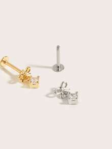 1pc Fashionable Elegant Butterfly Diamond Stud Earrings, Suitable For Women's Daily Wear - Butterfly - View 3