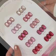 MIANEL GEL 10毫升火龙果粉色迷人猫眼凝胶指甲油，2026春夏新款红色指甲油，亮泽玻璃珠指甲油，UV凝胶美甲沙龙用品 - 查看 3
