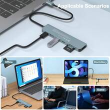 JcBlaon 7合1 USB-C 集线器，支持 4K 高清电视、100W PD 快充、5Gbps USB 3.0、SD/TF 读卡器、USB-C 接口，兼容 MacBook 和 Type-C Windows 笔记本电脑 - 查看 8