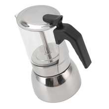 300 ml italiensk mokakanna i glas, bas i 430 rostfritt stål, värmebeständig kaffebryggare för hemmakafé, induktionsspis, gasspis, kaffeservice, kaffetillbehör - 300 ml - Visa 11