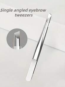 1pc High Quality Stainless Steel Eyebrow Tweezer, Ingrown Hair Remover Tweezers, Precision Slanted Tip Eyebrow Tweezer, Facial Care Tool Epilator Hair Removal Shaver For Women Body Hair Removal - View 7