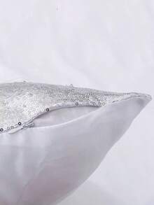 Sequin Cushion Cover Without Filler, Silver Throw Pillow, Sofa, Living Room - 銀色 - 查看 5
