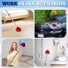 3 Pcs Mop Replace Heads & 1 Scrub Brush & 1 Base Combo For Ocedar Easywring 2-Tank System Microfiber Spin Mop Replacement Head,Machine Washable For Bathroom,Kitchen,Tub And Tile(Blue) - (3+1+1)PCS - 查看 7