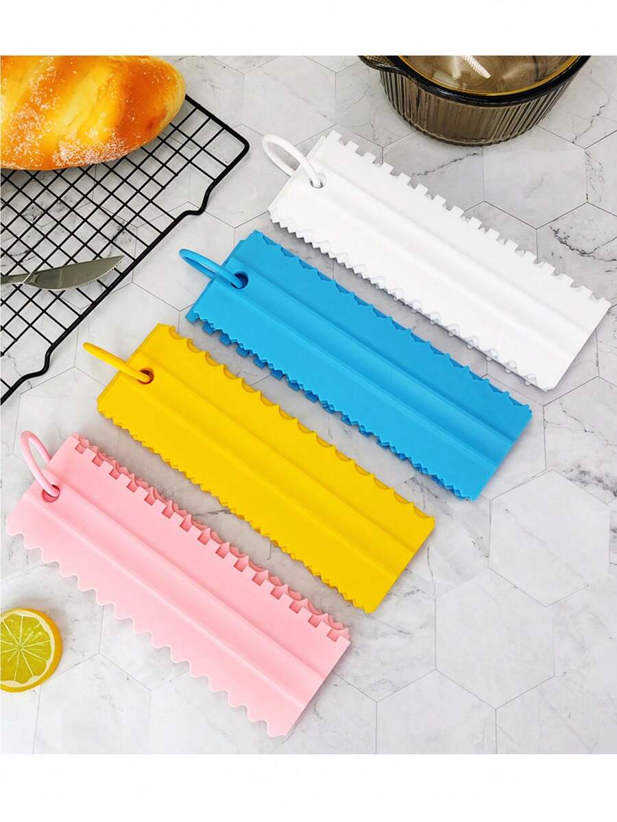 长款四件套蛋糕奶油刮刀，波浪形双面锯齿刮刀，家用烘焙工具