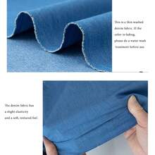 Vải denim co giãn 1 mét (sợi ngang hơi đàn hồi), chất liệu may vá DIY, thích hợp cho các sản phẩm thủ công, đồ mỹ nghệ và vải denim đã giặt sẵn. Mềm mại và thân thiện với da, kích thước cắt sẵn 39 inch * 57 inch. Vải được đo bằng mét. Thích hợp cho quần jean, áo khoác, váy, chân váy, quần short, quần áo mùa hè, sửa chữa, mũ, v.v. - 100cm * 145cm - Xem 4