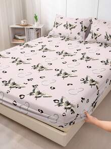 1 Set Mattress Protector And Bed Sheet, Daily Bedsheet, Soft & Breathable, Suitable For All Seasons, Cloud-Like Comfort, Fits Common Bed Sizes, Pocket Depth Within 25.4cm, Suitable For Home And Dorm Bedding - Multicolor - View 6