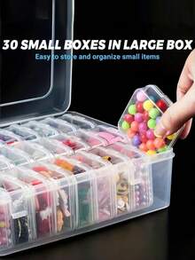 62pcs/31pcs/5pcs Transparent Plastic Jewelry Earring Storage Box With Hinged Lid - Stackable Organizer For Rings, Earrings, Beads, Small Accessories - Portable Container (White/Clear) - Suitable For Travel And Use - Multicolor - View 7