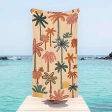 1pc Ultra Soft Summer Coconut Tree Pattern Beach Towel, Suitable For Beach, Pool Party, Vacation - Style4 - View 4