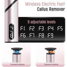 Máy mài và đánh bóng móng chân điện 2 trong 1, dụng cụ chăm sóc chân 9 tốc độ, pin 1800mAh. - Vàng - Xem 7