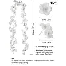 1/3/5件套 5.9英尺人造春季樱花花环，丝绸悬挂花藤，适用于婚礼派对背景、房间墙面装饰、日式可爱装饰、室内外生日礼物、家居装饰、礼品、婚礼、婚礼装饰、人造装饰、玫瑰、装饰玫瑰、装饰风格 - 玫紅色 - 查看 2