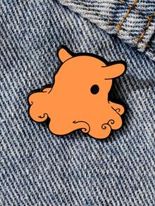 1个可爱柔软的卡通章鱼毛绒胸针，浅棕色，圆脸设计，卷曲的触手，可别在鞋子、包包、衣服上，深受成人和儿童喜爱 - 彩色 - 查看 6