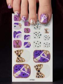1 Pc Toenail Stickers, Nail Art Stickers, Summer Ocean Theme, Floral Pattern Toenail Stickers, Quick And Easy To Complete Your Manicure. Self-Adhesive Nail Stickers, Suitable For Women And Girls. Nail Supplies. - Multicolor - View 17
