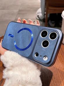 奢华牛仔图案电镀边框磁吸手机壳，兼容 17 Pro Max、17 Pro、17、16 Pro Max、16 Pro、16、15 Pro Max、15 Pro Max、15 Pro、15、14 Pro Max、14 Pro、14、13 Pro Max、13 Pro、13、12 Pro Max、12 Pro、12 和 11，支持磁吸无线充电后盖。 - 藍色 - 查看 6