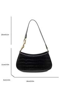 Fashionable Niche Baguette Handbag For Women, Spring New High-Quality Shoulder Bag, Unique Personalized Crossbody Bag - Black - View 2
