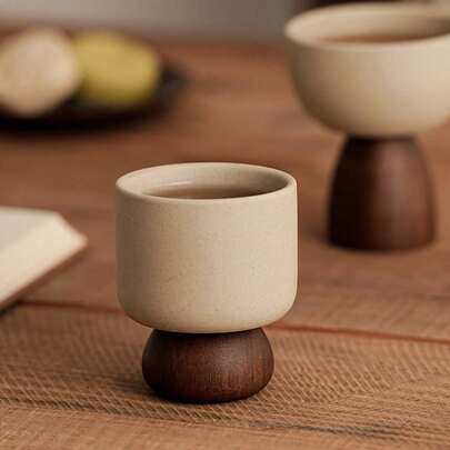 1pc Japanese Retro-Style Coarse Ceramic Mini Coffee Cup Tea Cup Or Drinking Cup Tall Design Suitable For Home Office And Cafe Use Perfect For Espresso Tea Milk And Juice 100ml Capacity Heavy-Duty Coarse Ceramic Material Japanese Retro Style Tall Design Heat-Resistant Hand Wash Recommended 100ml Capacity Modern Retro