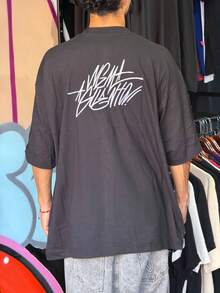 Chronic Oversized T-Shirt With Graffiti Print, Premium Promotion, New Release, Street Style, Skate - màu đen - Xem 1