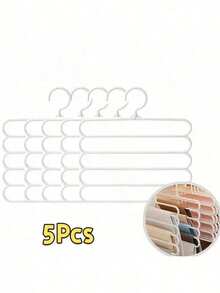 1/5/10pcs Pants Hanger Rack, Multi-Layer Non-Slip Seamless Wardrobe Pants Rack, Multi-Function Scarf Tie Rack, Pants Hanger Rack, Scarf Tie Rack, Home Pants Hanger, Dressing Room, Bedroom Wardrobe, Dressing Room Storage, Storage Cabinet, Clothing Storage, Wardrobe Organization, College Dorm, Space Saving, Back To School Supplies - White - View 6