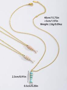 1 chiếc mặt dây chuyền hình cá nhỏ bằng thép không gỉ tinh tế, phụ kiện thời trang mùa hè, trang sức đường phố, trang sức đi biển, vòng cổ đi nghỉ mát. - Vàng - Xem 9