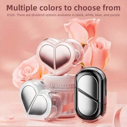 这款全新心形可折叠无线耳机设计时尚，是情侣的理想之选。它拥有高品质音乐、迷你便携的外形、超长续航和零通话延迟，是送给爱人的完美礼物。