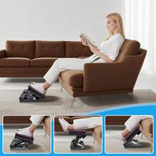 Foot Rest Under Desk At Work,Height Adjustable Angle Ergonomic Foldable Footrest Office, Gaming,Computer, Removable Pad Desk Foot Stool With Massage Beads,All-Season(Brown) - Black - View 7