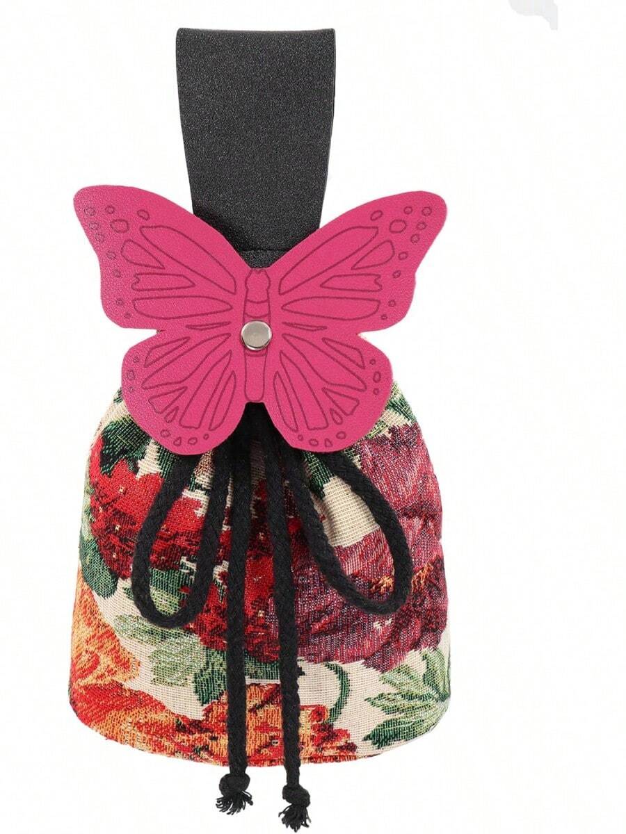 FURPHI Renaissance Belt Pouch Medeival Butterfly Drawstring Waist Bag Vintage Coin Purse Dice Bag Costume Accessories For LARP Ren Faire - D - 查看 1
