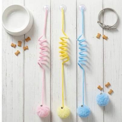 Cat Toys, Cat Spring Ball Retractable Spring Toys, Colorful Spring Tubes, Interactive Rolling Ball Lively Spring, Suitable For Caged Mice Spring Action Toys, Indoor Cat Supplies, Durable, Encourage Cat Exercise, Random Color