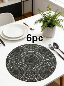 1/4/6pcs Faux Mechanical Gear PVC Gold Foil Placemats, Hotel Restaurant Decor Heat Insulation Non-Slip Table Mats, Suitable For Wedding Party, Christmas, Valentine's Day, Holiday Celebration, Picnic, Birthday Banquet Table Decoration - Multicolor - View 17