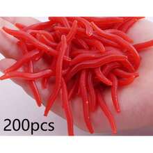 30pcs High Quality Realistic Red Earthworm Fishing Bait, Worm Soft Bait, Red Worm & Maggot Bionic Worm Design - Scented Lure Suitable For Freshwater And Saltwater Fishing, Durable Thermoplastic Rubber Material, Natural Appearance, High-Quality Bait - Multicolor - View 15