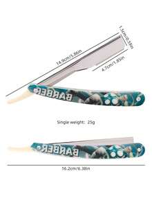 High Quality Razor,Men Classic Barber Manual Folding Beard Razor Print Stainless Steel Shaving Knife Hair Removal Tools With - Safety Razor - View 9