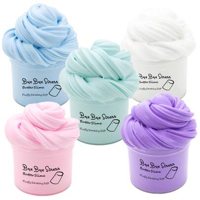 1/5 Piece Set 70ML Scented Solid Color Butter Slime Kit, Perfect For Kids, Cute Non-Sticky, Ideal Christmas Gift Party Favors