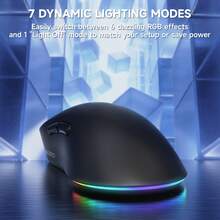 ATTACK SHARK *AJAZZ NJ08 Wireless Gaming Mouse 70g Lightweight, 12800 DPI, RGB Strip, 3-Mode Connection 2.4G/Bluetooth/Wired, 1000Hz Polling Rate, Ergonomic Right-Handed Design - View 8