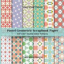 Geometric Pattern Scrapbook Paper Pad: 20 Double-Sided 8.5" x 8.5" Craft Sheets in Pastel Colors - como en la foto - Ver 3