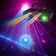 DMX512 & Sound Activated 3D Pattern Disco Ball Lights, Remote Control, Laser Strobe Lights For Party, DJ, Birthday, Wedding, Karaoke, Bar, KTV, Club, Stage, Live Show, Home Gathering, Holiday & Leisure Decoration - EU F Type Plug(220-240V) - View 14