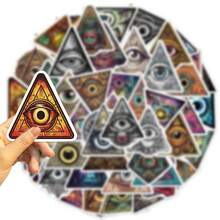50pcs Eye Of God Stickers Vinyl Stickers, For Scrapbook, Journaling, Laptop, Skateboard, Bottles, Computer, Phone, Cartoon, Hard Hat, Car Stickers And Decals Scrapbook Supplies Scrapbooking - PMS174 - View 7