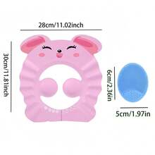 2个装婴儿防水护耳洗发帽，可爱可调节婴儿洗发帽，粉色、蓝色、黄色EVA材质，适合男孩女孩日常洗澡、护发、防晒 - 彩色 - 查看 3
