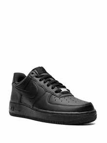 Authentic Nike Air Force 1 '07 Men's & Women's Sneakers - Premium White Leather Low-Tops | Original Nike Air Cushioning | Classic AF1 Heritage Shoes - 黑色 - 查看 4