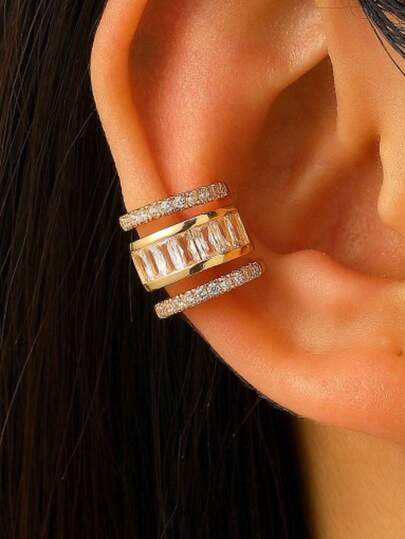 1pc 3-Layer Ear Cuff, No Piercing Required