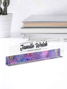 Custom Acrylic Name Plate Personalized Floral Desk Nameplate Custom Text Office Desk Sign For Women Boss Coworker Gift. Personalized Acrylic Desk Nameplate Custom Text Floral Office Name Sign For Home Office Business Teacher Boss Gifts. - Multicolor - View 17