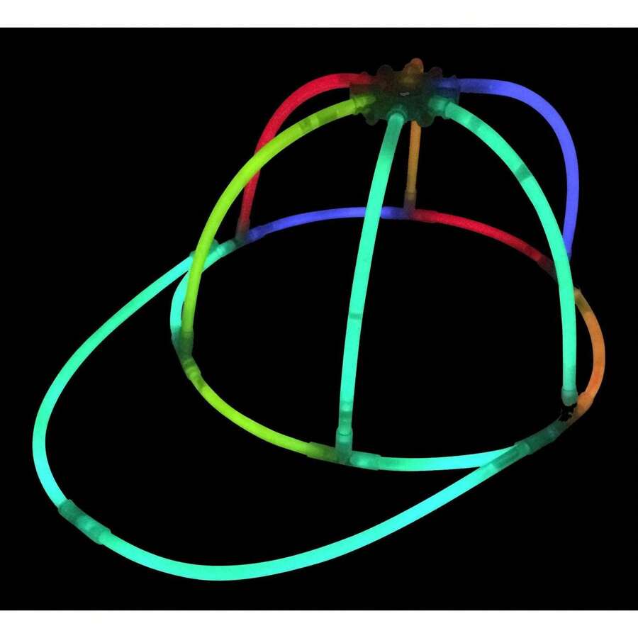 24x Glow In The Dark Caps Mixed Colour Glow Hats For Parties Festivals Glowtopia - View 1