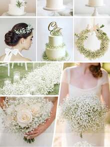 Artificial Breathable Baby's Breath Flower Bouquet, Suitable For Wedding Decoration, Party Tablecloth Setting, Hotel Decoration, Floral Design. The Artificial Baby's Breath Flowers Have A Realistic Texture, Suitable For Anniversary, Wedding, Engagement, Hotel, St. Patrick's Day, Thanksgiving - Multicolor - View 4