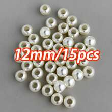 1 Pack Faux Pearl Beads For DIY Jewelry Making, Large Hole Plastic Acrylic Spacer Beads For Jewelry Crafting - White - View 16