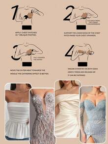 1件隐形手掌形文胸，带肩带，防滑提拉聚拢设计，专为婚纱摄影、无肩带礼服、隐形内衣、连衣裙、连体裤、旅行度假等场合设计，可提升乳沟，展现性感胸型。 - 黑色 - 查看 10