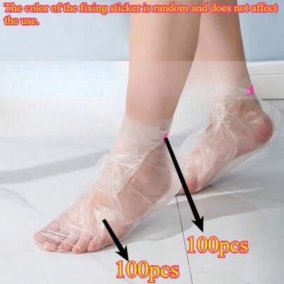 100 piezas Forros desechables para mascarillas de pies | Almohadillas de plástico para el cuidado de los pies para mascarillas de pies, pedicuras y tratamientos de hidratación, Cubiertas de plástico desechables para los pies - Paquete de 100 piezas, Talla universal, Adecuado para pedicura y cuidado de hidratación en el hogar, Bolsas desechables para mascarillas de pies | Almohadillas de plástico impermeables para el cuidado de los pies, spa de pedicura y terapia de hidratación, Calcetines de plástico desechables para los pies | Forros para mascarillas de pies para pedicuras, cuidado de los pies y spa en el hogar